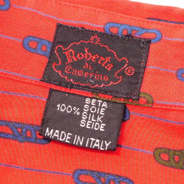 Roberta　チェーン柄レトロブラウス（赤系）