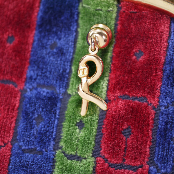 Roberta　ベルト柄カラベラ ハンドバッグ(モケット/トリコロール )