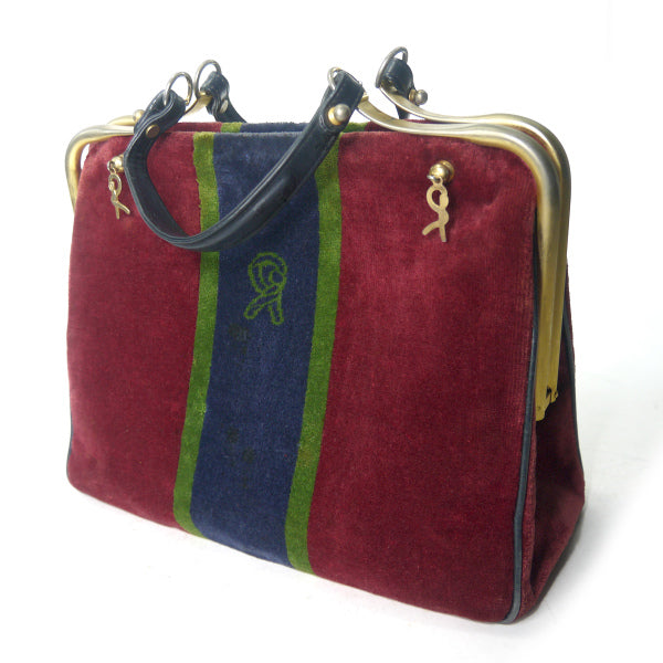 Roberta　Rロゴ カラベラ ハンドバッグ（モケット/トリコロール）