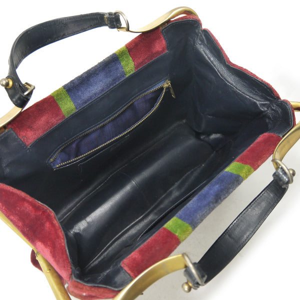 Roberta　Rロゴ カラベラ ハンドバッグ（モケット/トリコロール）