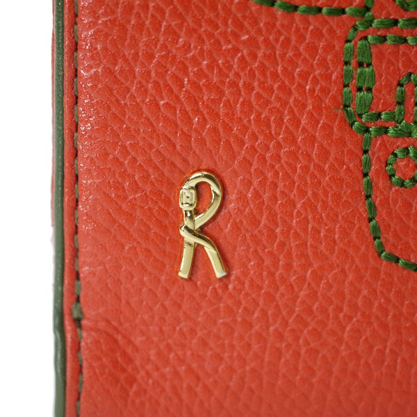 Roberta　だまし絵総革がま口ミドル財布（赤）