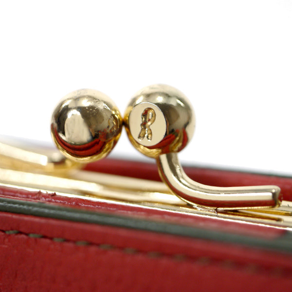 Roberta　だまし絵総革がま口ミドル財布（赤）