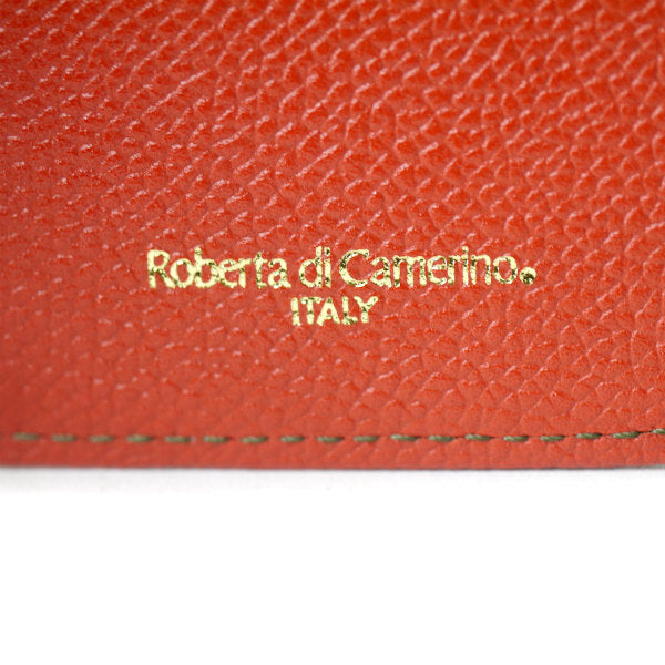Roberta　だまし絵総革がま口ミドル財布（赤）