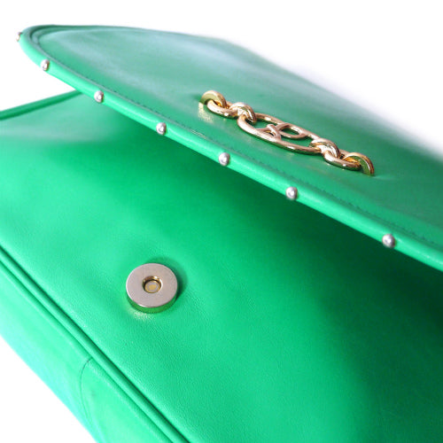 Roberta 総革斜めがけショルダー(エメラルドグリーン )