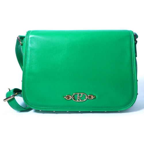 Roberta 総革斜めがけショルダー(エメラルドグリーン )