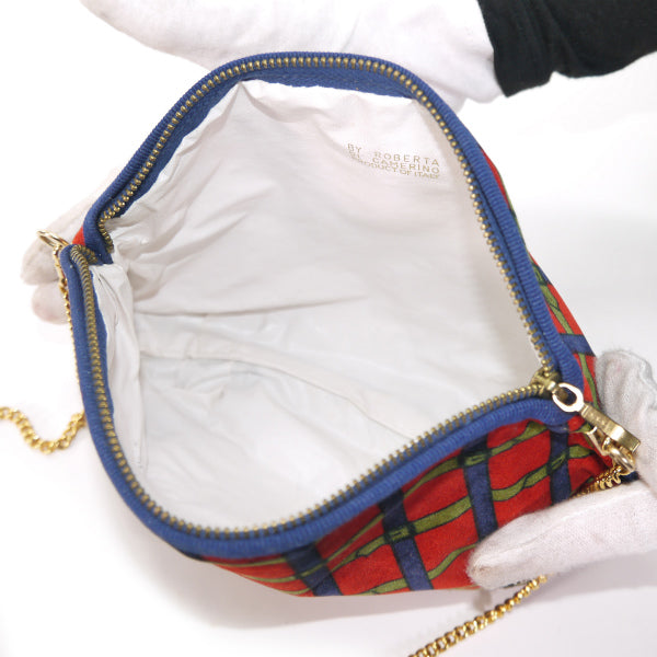 Roberta　ベルトチェック柄チェーンポシェット