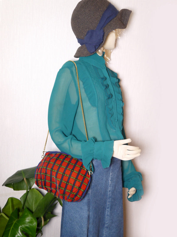 Roberta　ベルトチェック柄チェーンポシェット