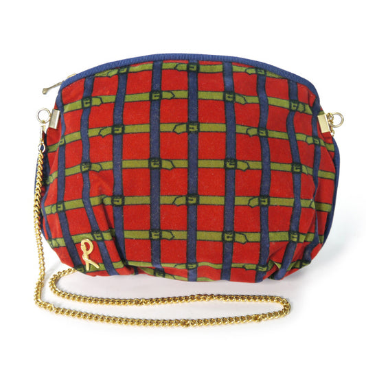 Roberta　ベルトチェック柄チェーンポシェット