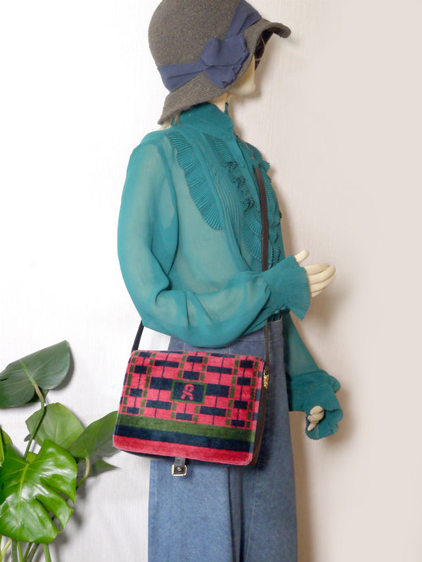 Roberta　チェック柄モケットショルダー