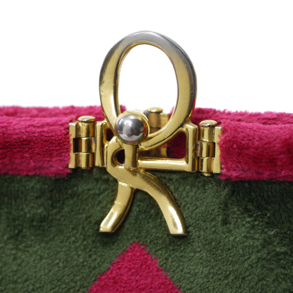 Roberta　R留め具チェック柄モケットショルダー（赤系）