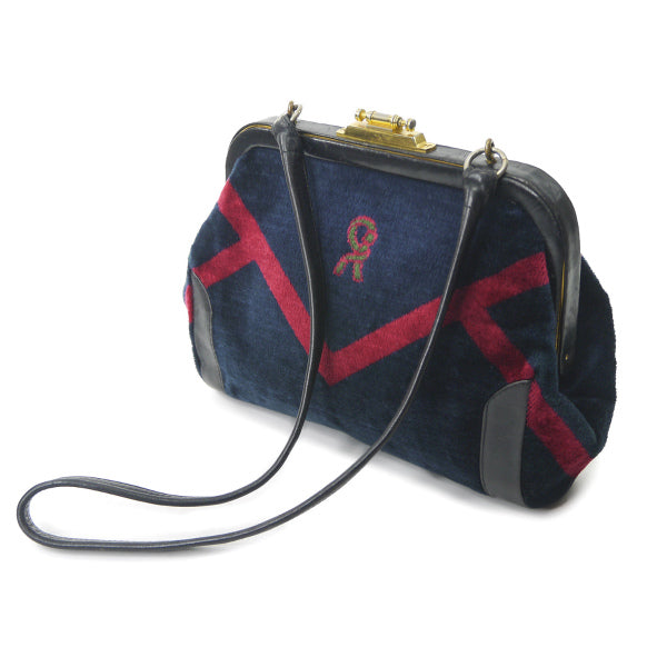 Roberta　モケットがま口ミニショルダー（黒系）