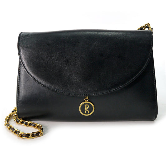 Roberta　3WAY総革チェーンバッグ（黒）