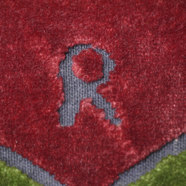 Roberta　ウェーブライン柄モケット ミニボストン （赤/緑/青）