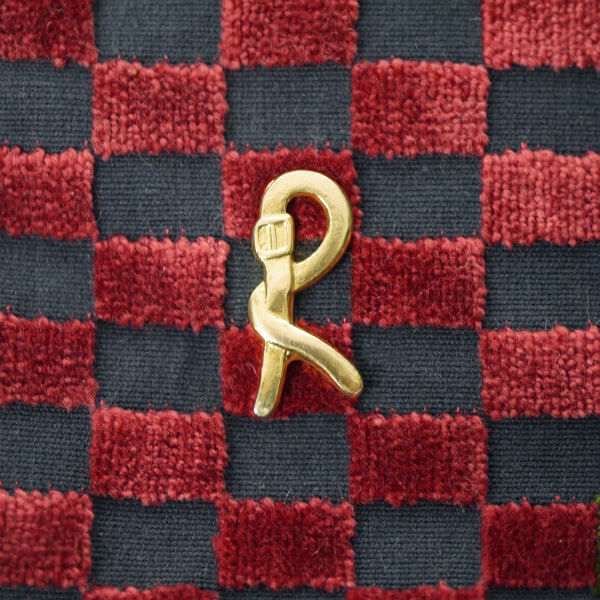 ロベルタ　モケット市松模様がま口ショルダー（赤系）