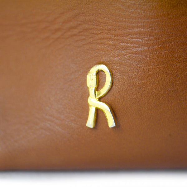 Roberta　総革Rロゴミニショルダー（茶）