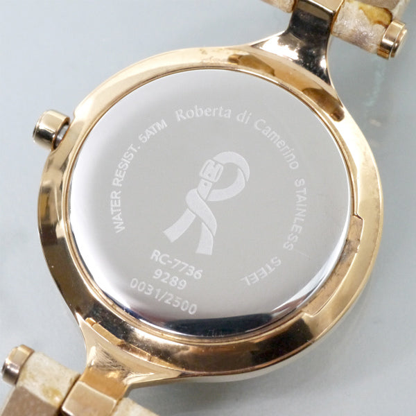 Roberta　シェル盤スワロフスキー腕時計（白）