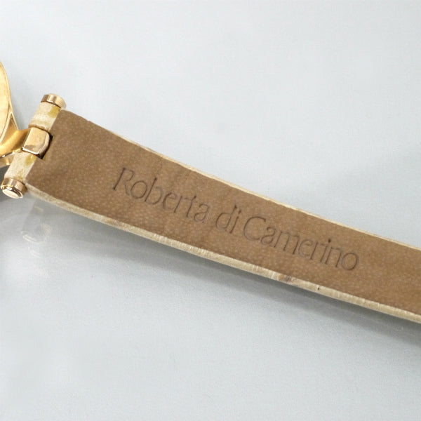 Roberta　シェル盤スワロフスキー腕時計（白）