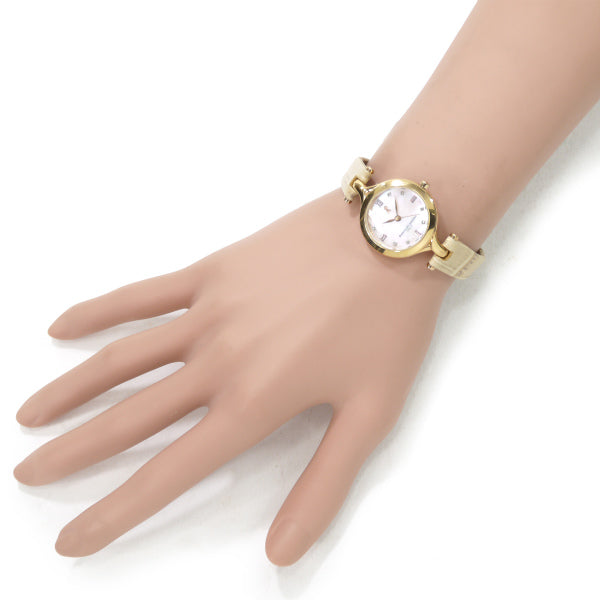 Roberta　シェル盤スワロフスキー腕時計（白）