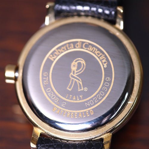 Roberta　ベルト柄腕時計（黒リザードバングル）