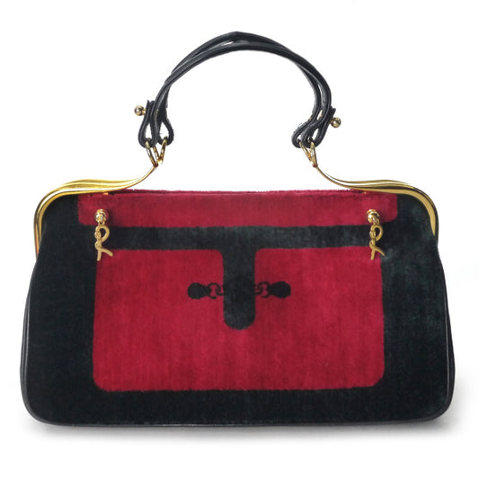 Roberta　だまし絵カラベラ ハンドバッグ（赤系）