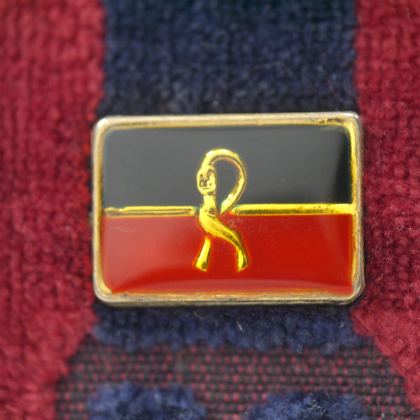 Roberta　ベルト柄がま口コインケース(モケット/赤系 )