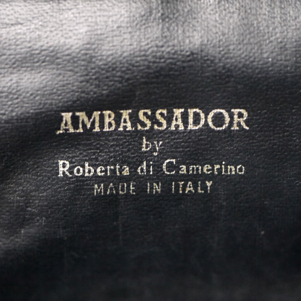 Roberta　ベルト柄がま口コインケース(モケット/赤系 )