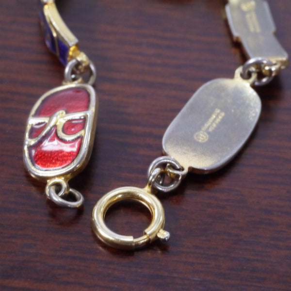 Roberta　Rモチーフ ブレスレット(赤×青)