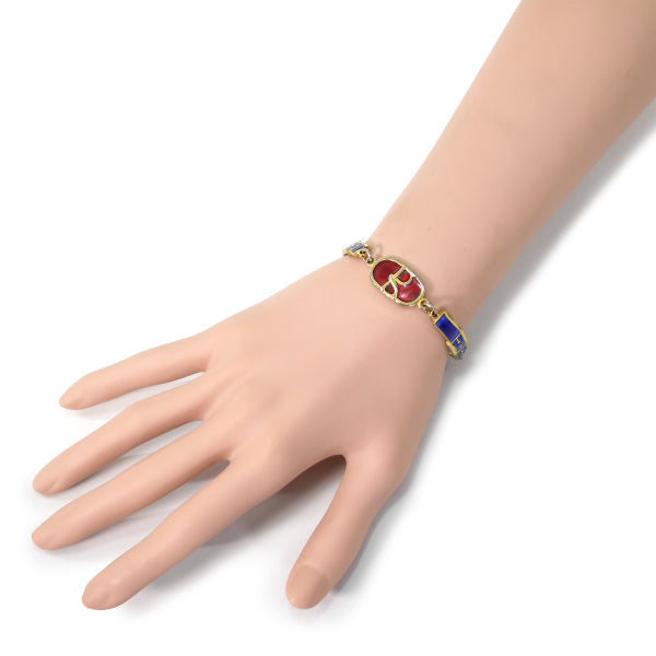 Roberta　Rモチーフ ブレスレット(赤×青)
