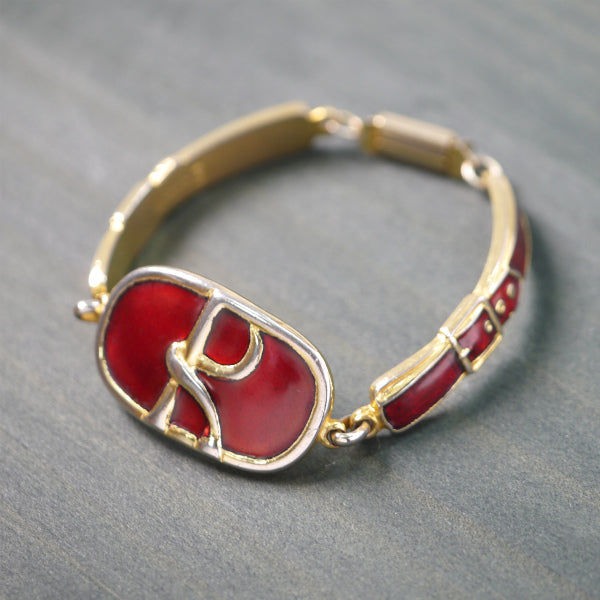 Roberta　Rモチーフ ブレスレット(赤)