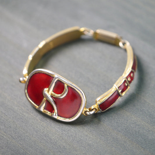 Roberta　Rモチーフ ブレスレット(赤)