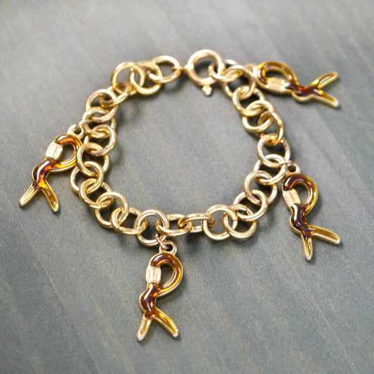 Roberta　Rモチーフ ブレスレット(べっ甲調)