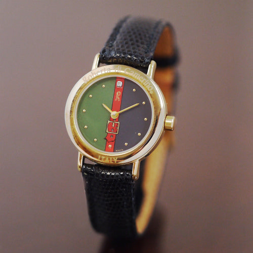 Roberta　ベルト柄腕時計（黒リザードバングル）