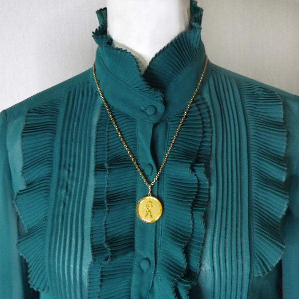 Roberta　Rモチーフ ネックレス&ブレスレット（黄）