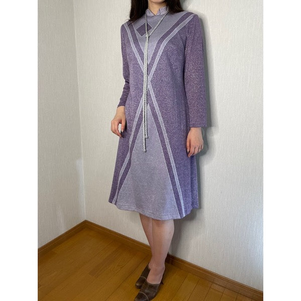 Rococo's SELECT　ラメ入りフロントラインvintageワンピース（紫）