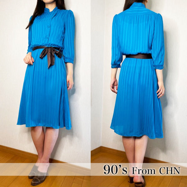 Rococo's SELECT　ストライプvintageワンピース（青）