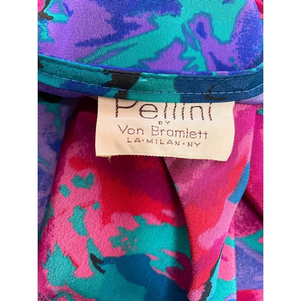 Rococo's SELECT　花柄vintageVネックフレアスリーブワンピース