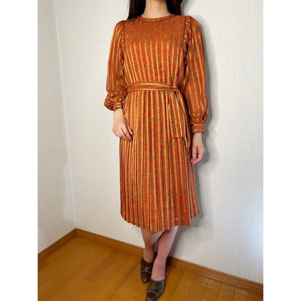 Rococo's SELECT　ストライプ柄vintageワンピース（オレンジ）