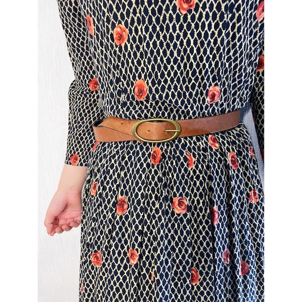 Rococo's SELECT　ローズプリントvintageロングワンピース（黒系）