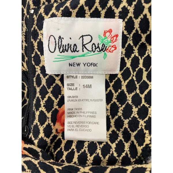 Rococo's SELECT　ローズプリントvintageロングワンピース（黒系）