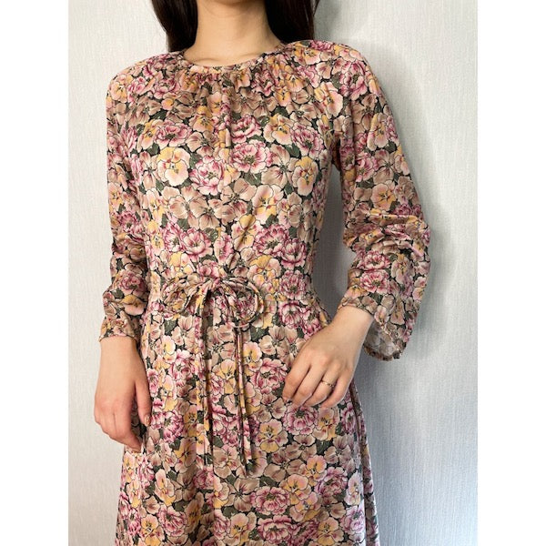 Rococo's SELECT　フラワープリントvintageワンピース（ピンク）