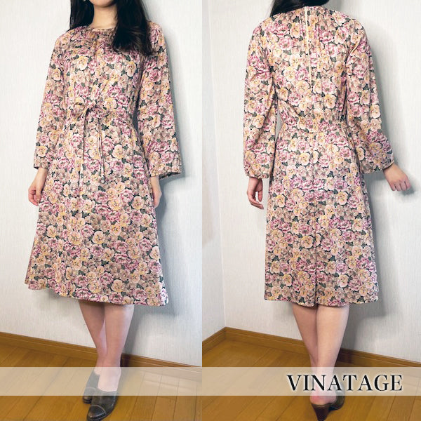 Rococo's SELECT　フラワープリントvintageワンピース（ピンク）