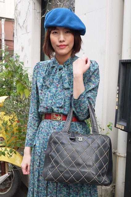 CHANEL ワイルドステッチ 黒ボストン