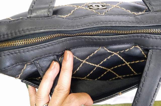 CHANEL ワイルドステッチ 黒ボストン