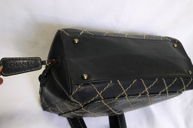 CHANEL ワイルドステッチ 黒ボストン