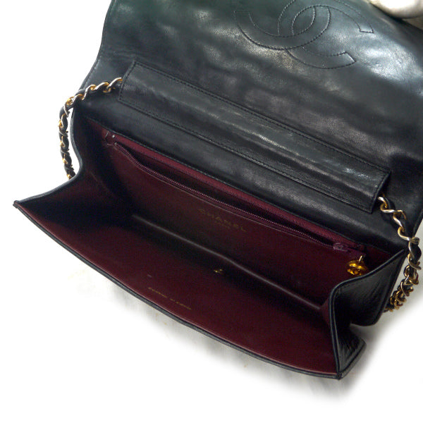 CHANEL 80s!逆ココ!マトラッセチェーンポシェット（黒）