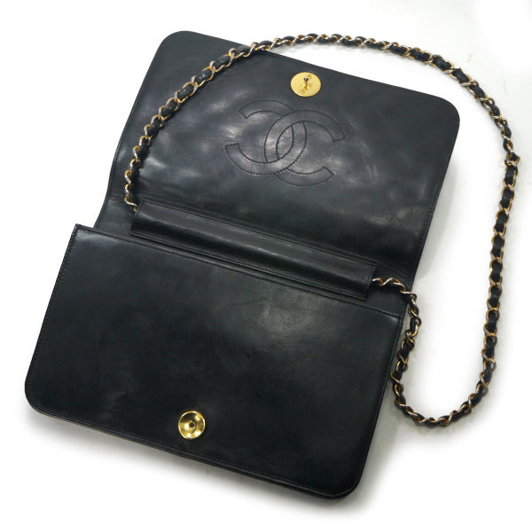 CHANEL 80s!逆ココ!マトラッセチェーンポシェット（黒）