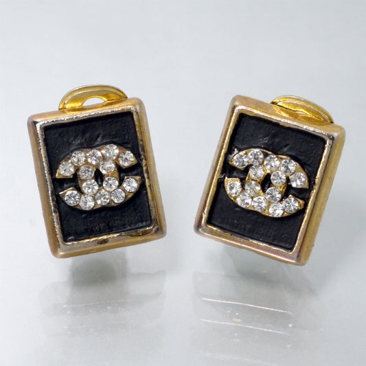 OLD CHANEL　モノトーンイヤリング（ココマーク）