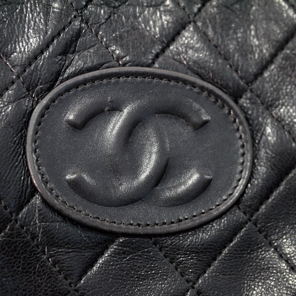 OLD CHANEL　マトラッセWチェーントートバッグ（黒）