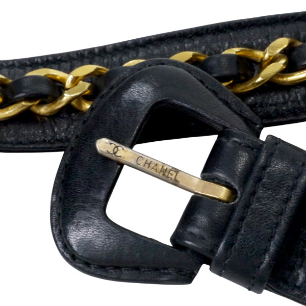 OLD CHANEL　マトラッセウエストポーチ（黒）