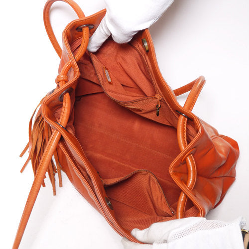 CHANEL オレンジ 新同！ラム革トート